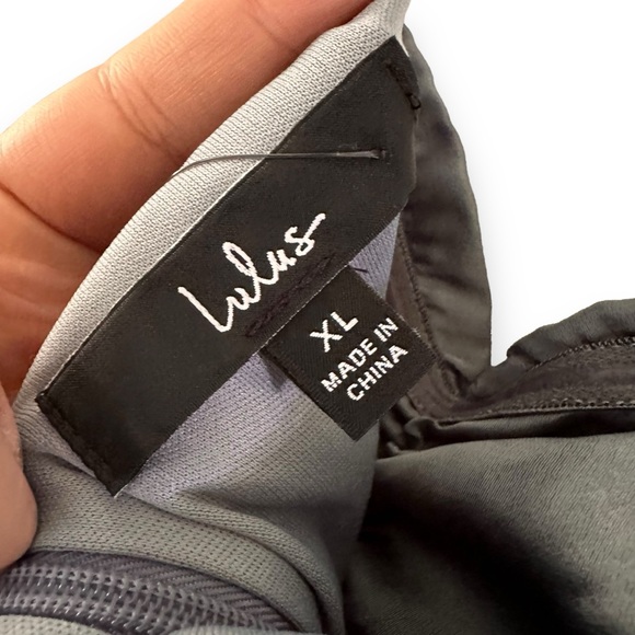 NWT Lulu’s Slate Blue Remarkably Dreamy Satin Off Shoulder Maxi Dress HOCO XL - Picture 12 of 16